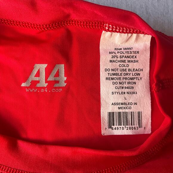 A4 Women’s Short Sleeve T-shirt size L, Solid Red - Picture 6 of 7